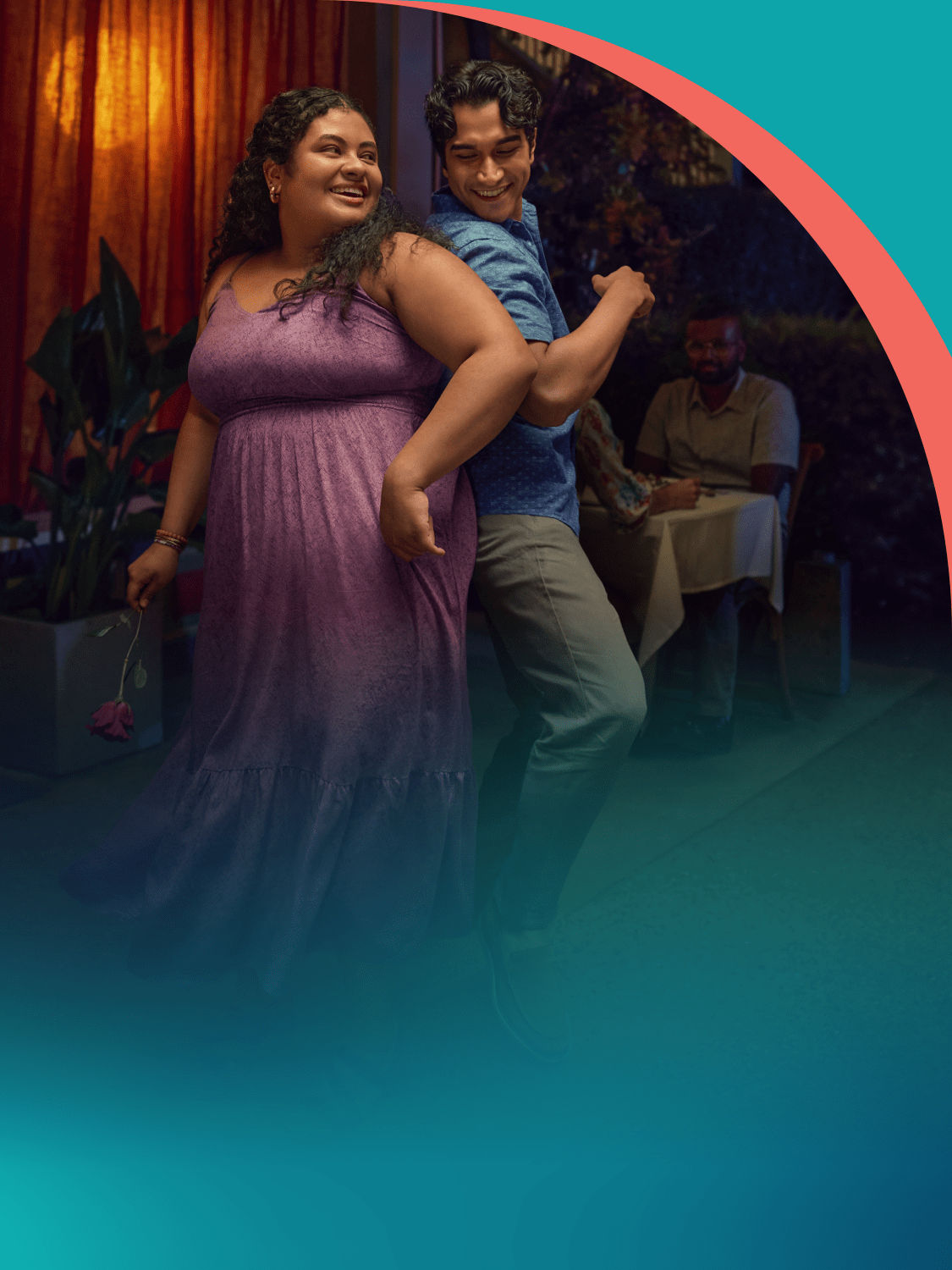 Couple dancing in a restaurant