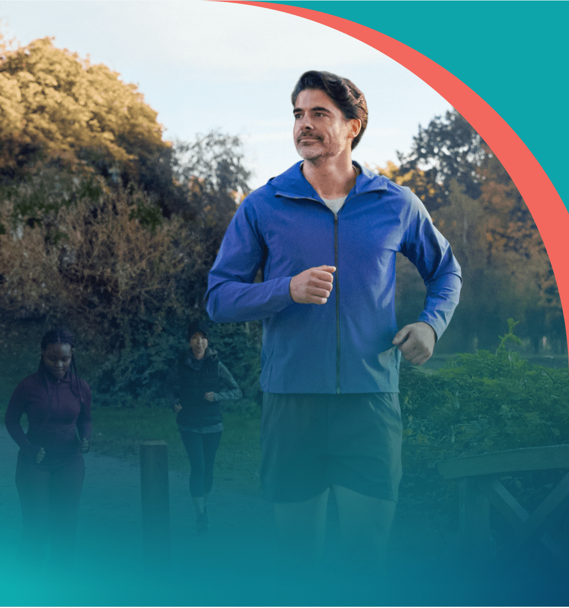 Man jogging in a park