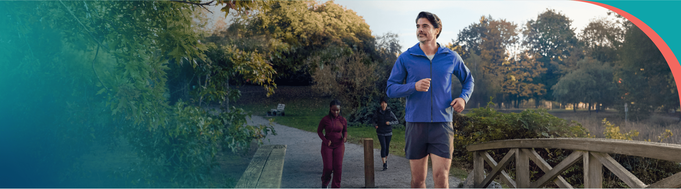 Man jogging in a park
